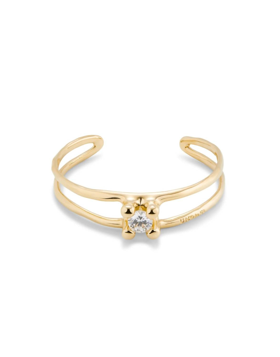 Unode50 - Women's Rigid Semi-open Bracelet With Central Crystal