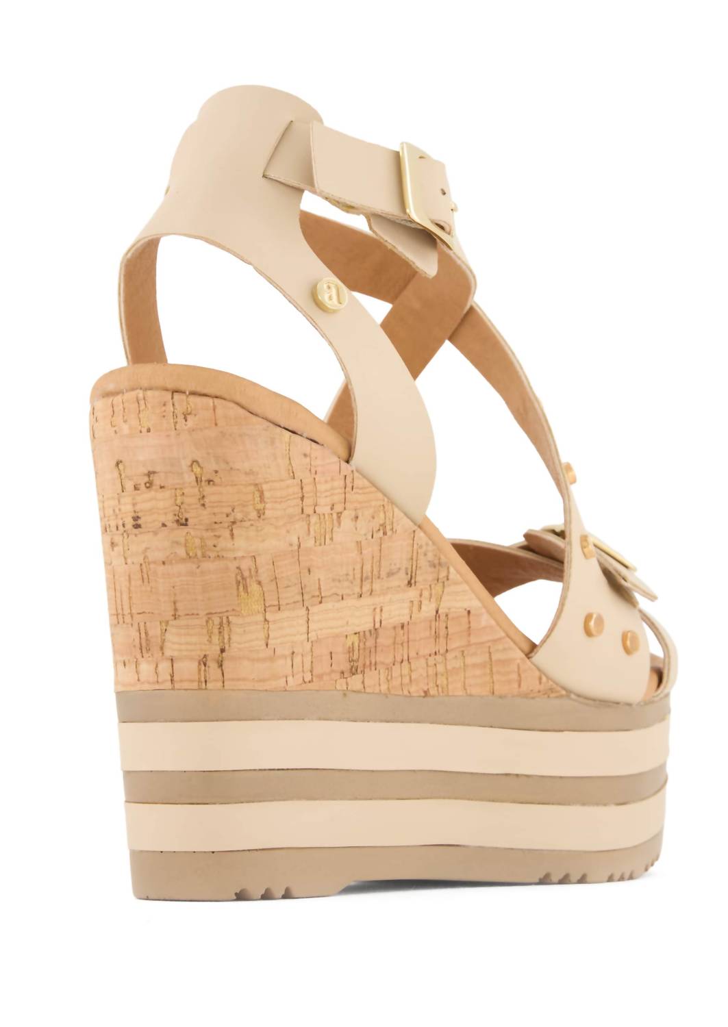 Andrea Women's Casual Wedge Sandal in beige - women's sandal - detail view
