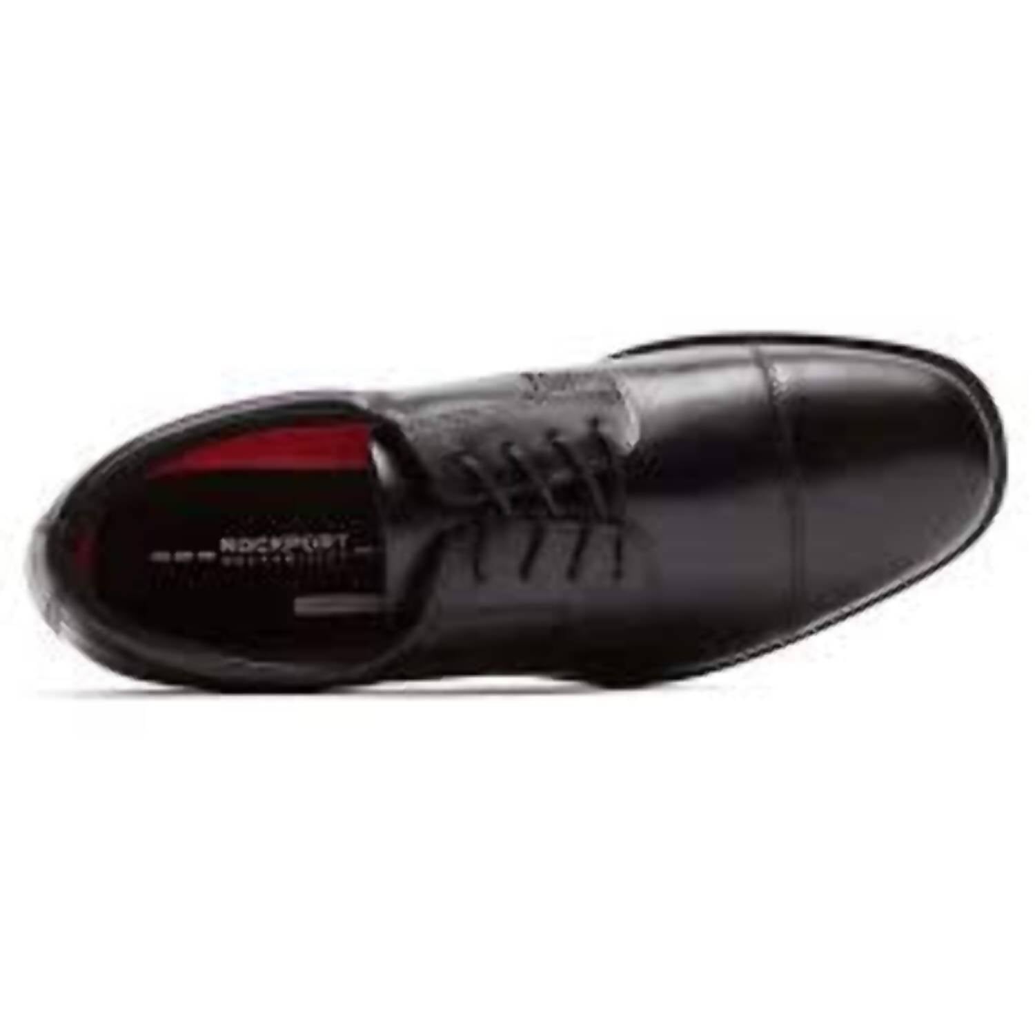 ROCKPORT Men's Essential Cap Toe Shoe in black - men's shoe - detail view