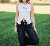 Bailey Rose Marabelle Western Vest in white - women's tank top - detail view