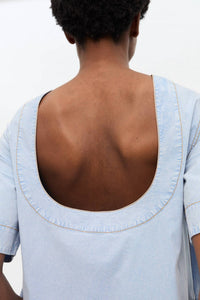 Ganni - Washed Stretch Cotton A-Line Mini Dress
