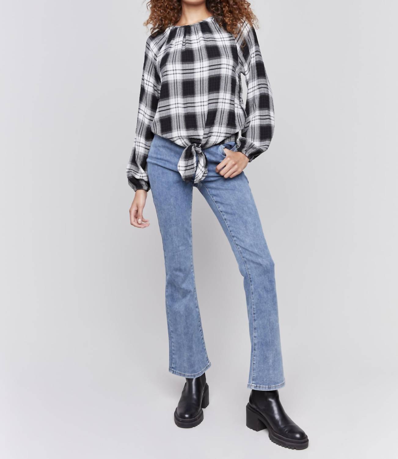 Charlie B - Plaid Ragland Blouse