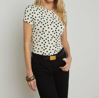 L'Agence - Ressi Polka Dot Short Sleeve Crew