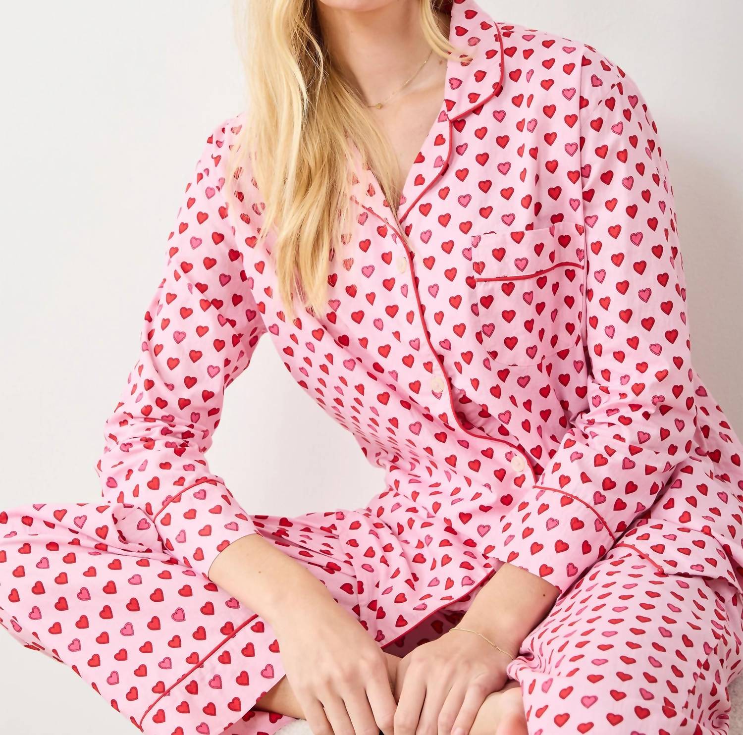 Printfresh Long Sleeve Pajama Set in pink macaron - women's intimate - view 4