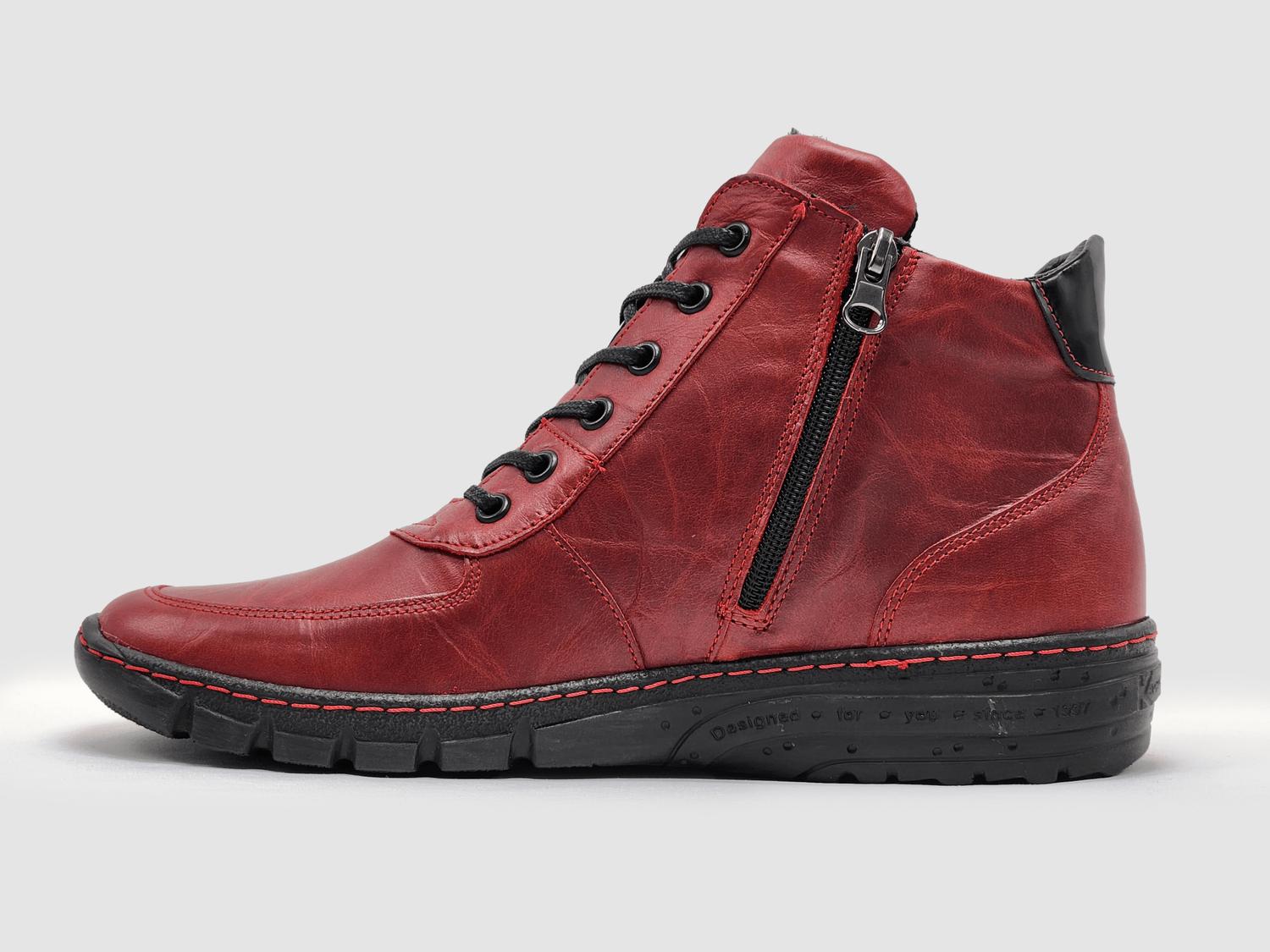 Kcr Group - Women's Everyday Wool-lined Zip-up Leather Boots