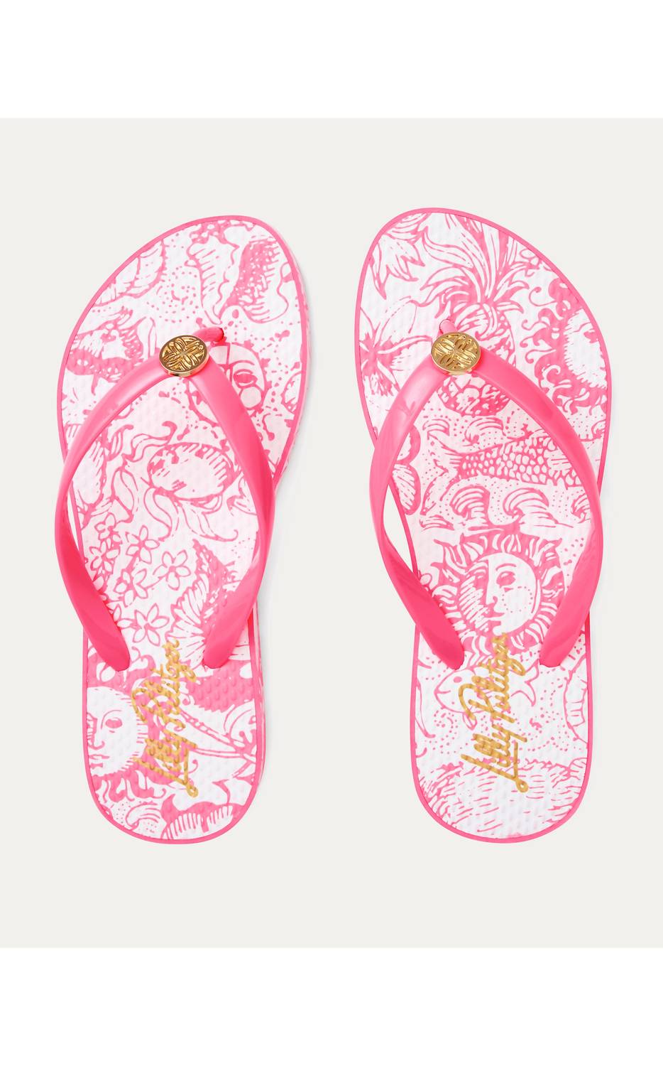 Lilly Pulitzer Women's Pool Flip Flop in cherry blossom pink lil fleur de lilly shoe - women's sandal