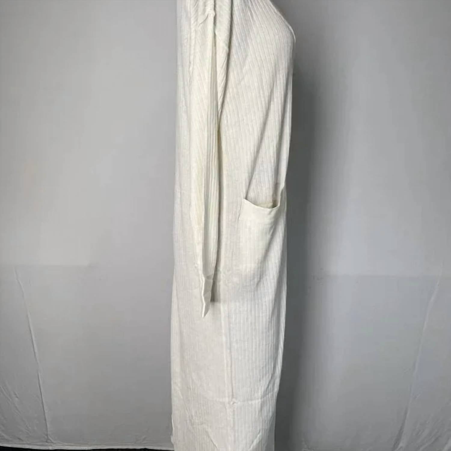Free People Women’s Ribbed Duster Cardigan & Cropped Tank Set in white - women's cardigan - detail view
