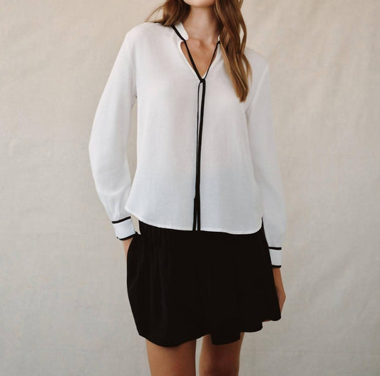 Bella Dahl - CONTRAST TRIM BLOUSE