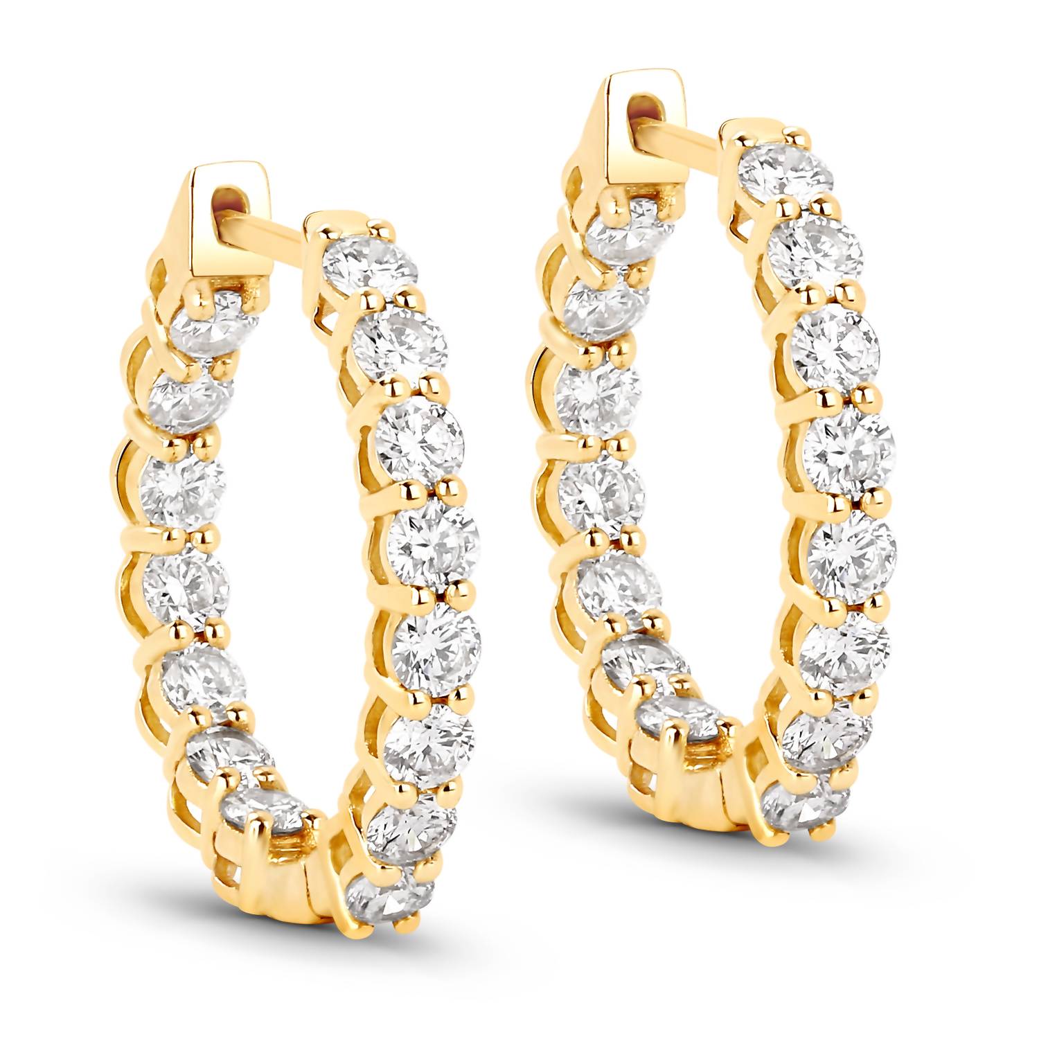 Diana M Jewels Women's Round Lab-grown Diamond Stud Earrings (2.04 Ct) - Classic Plus in 14k yellow gold - women's jewelry