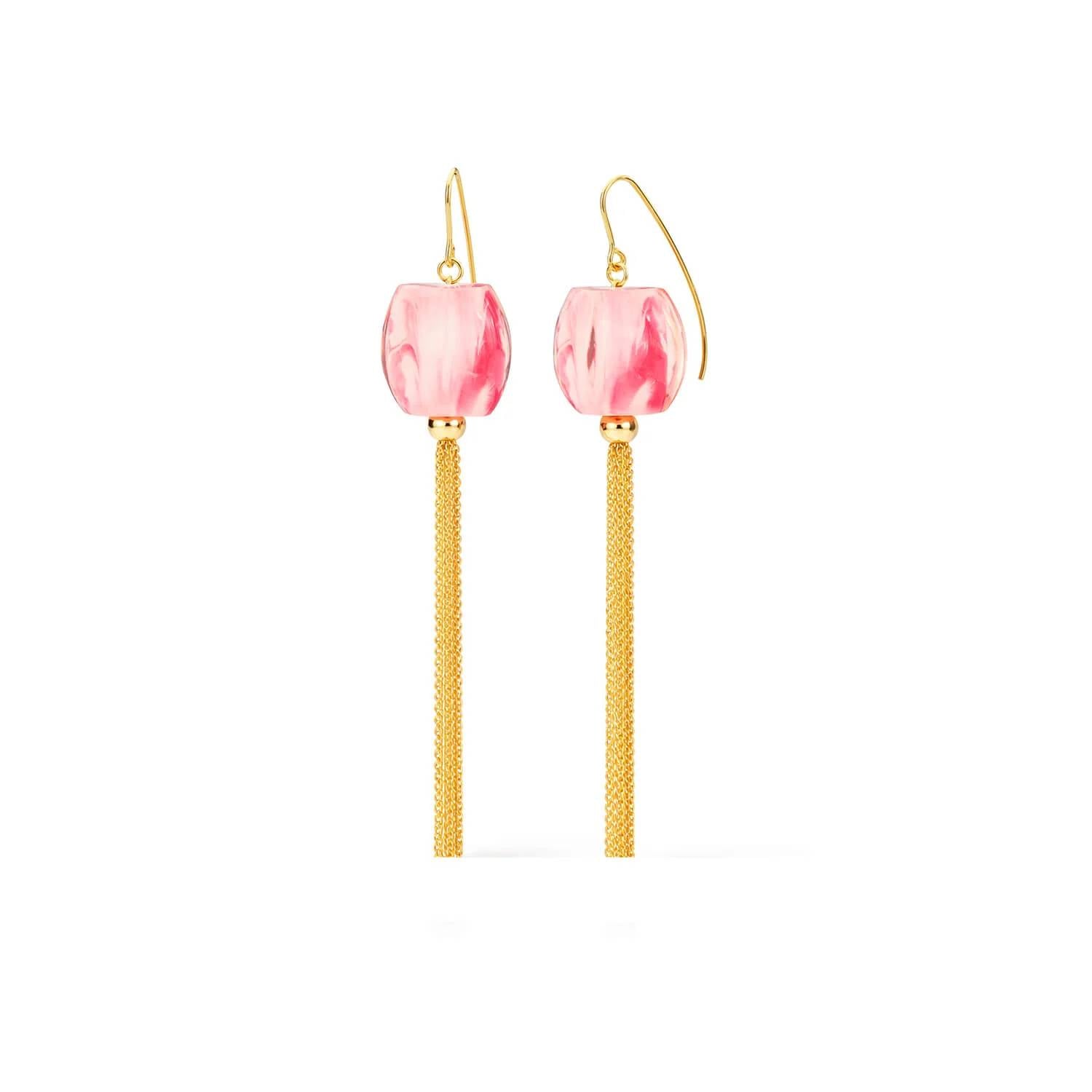 Gold & Honey - Women's Tassel Bead Drop Earrings