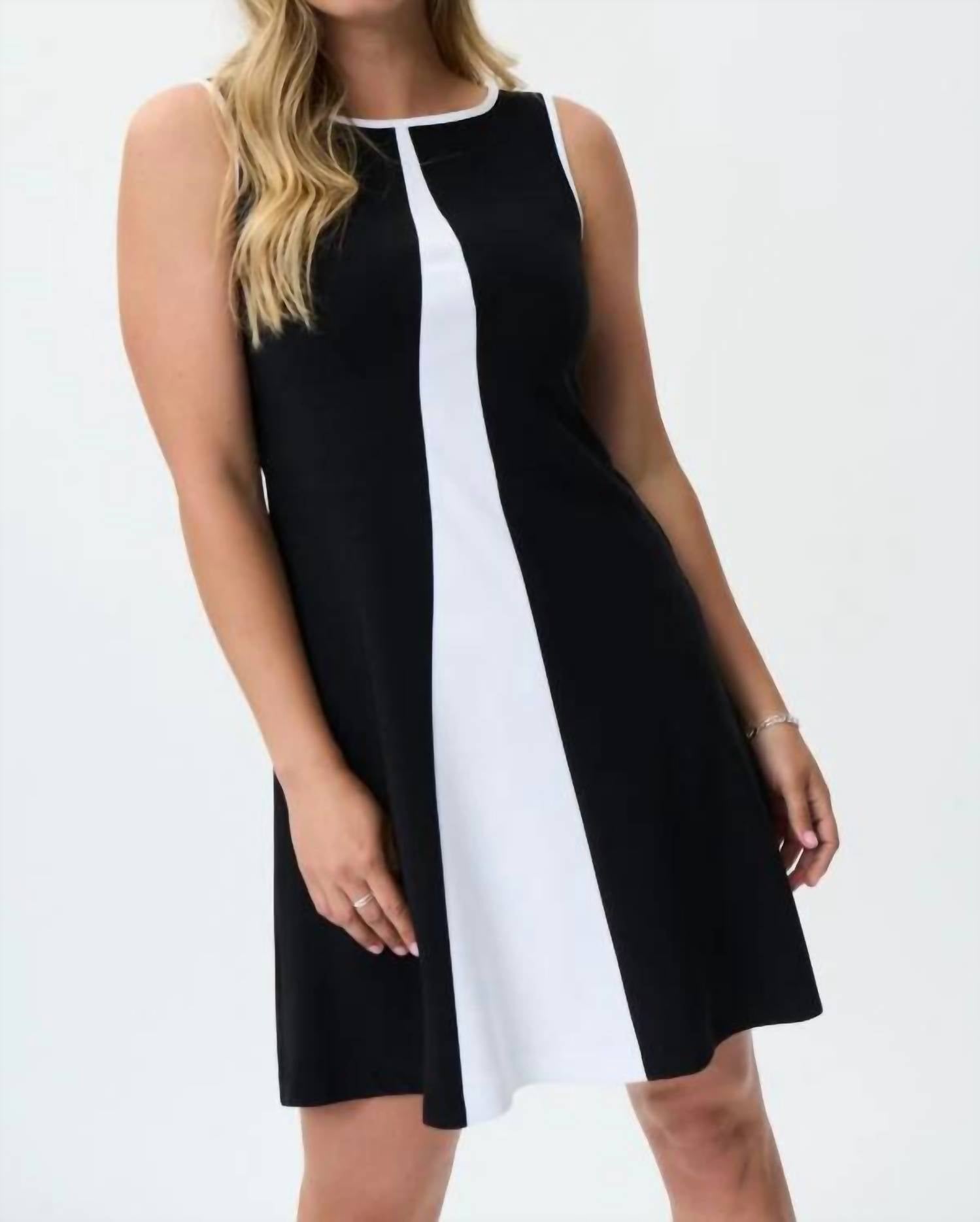 Joseph Ribkoff - Knee-length A-line Dress With Piping