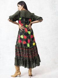 Emily Lovelock - Adela Geometric Print Midi Dress