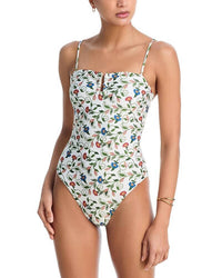 Farm Rio - Flora Tile Bandeau One Piece Swimsuit