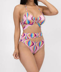 Miss8 - Swirl Print Halter Bikini Set