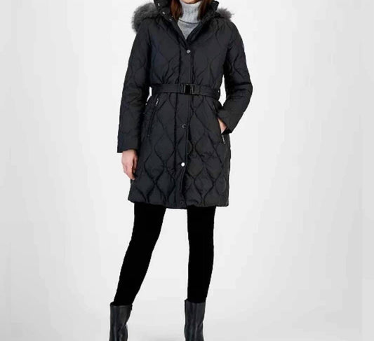 Michael Kors - Women's Quilted Down Faux Fur Long Puffer Coat
