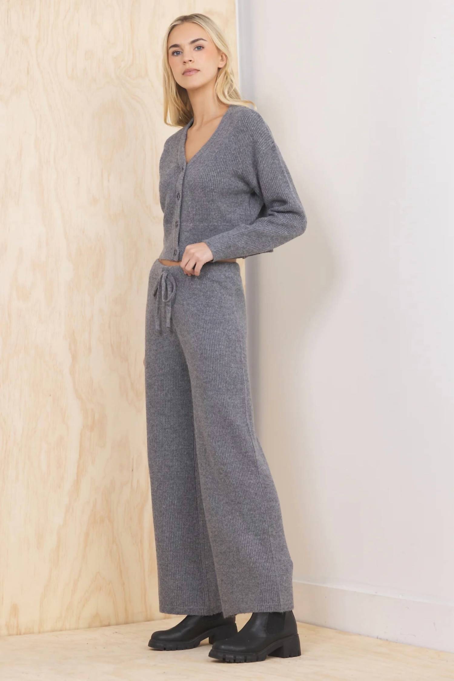 Vintage Havana - Sweater Terry V-neck Cardigan
