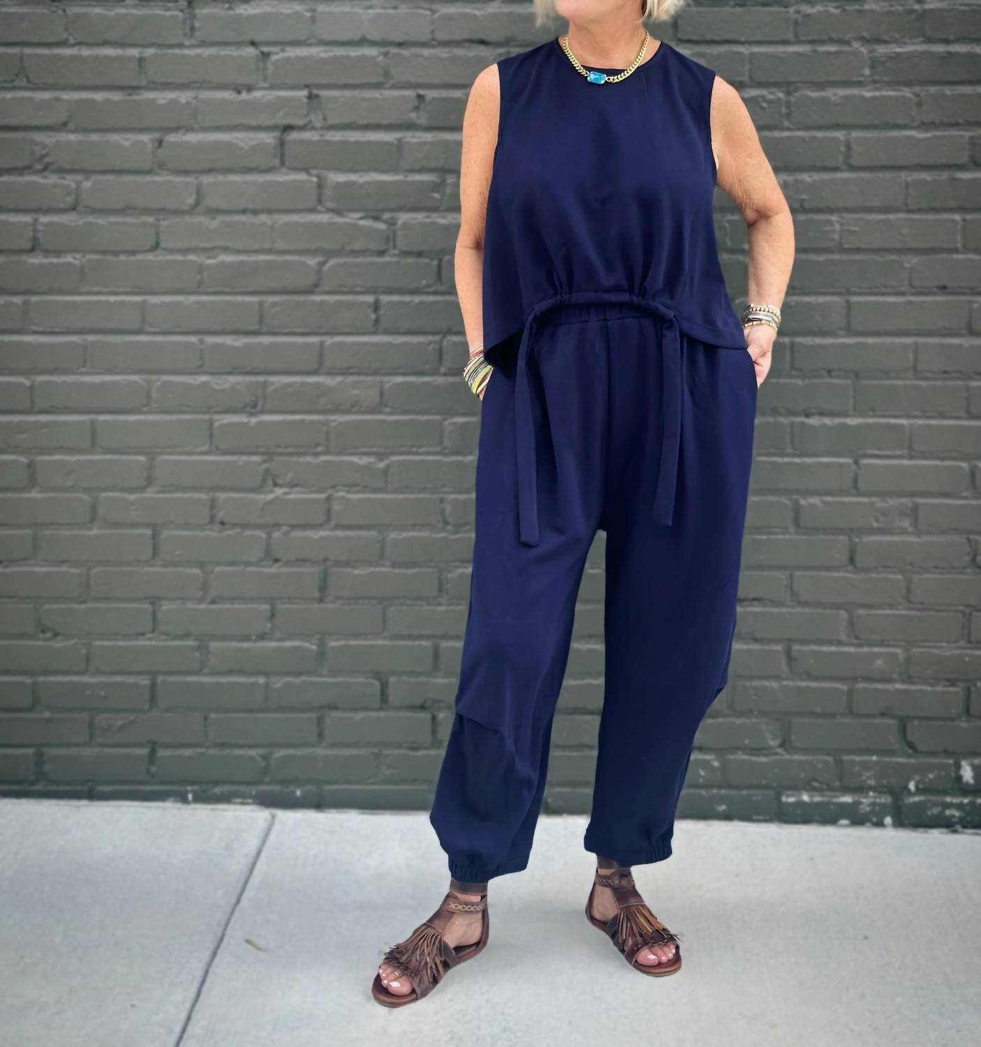 See And Be Seen - Dani Sleeveless Top And Straight Pants Set