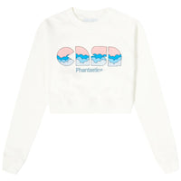 Casablanca Casa Clouds Cropped Sweater in white - women's sweater - view 5