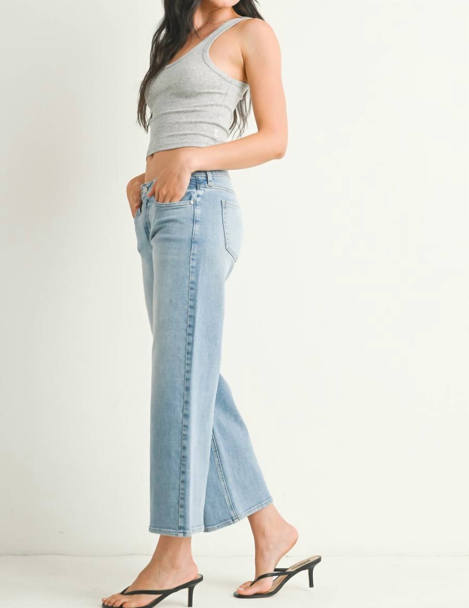 Just Black Denim - Mid Rise Slim Wide Leg Jean