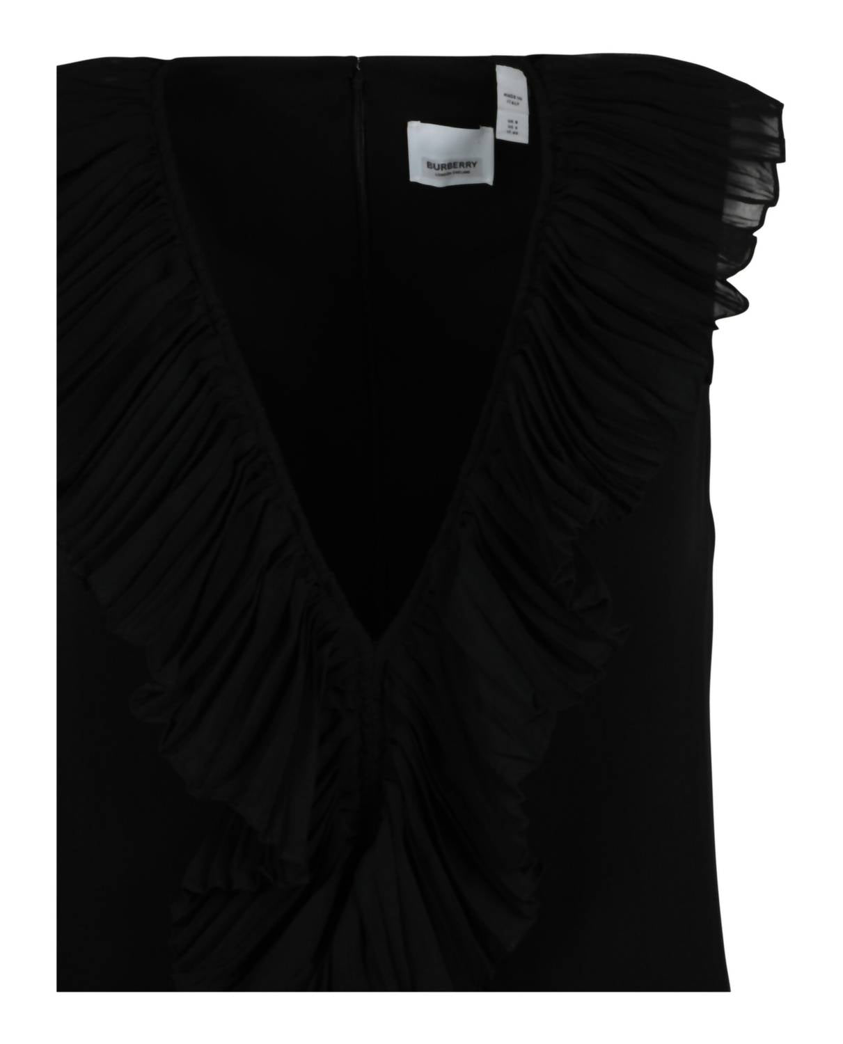Burberry - Women's Sleeveless Pleated Silk Dress