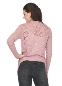 Papillon - Lace Back Long Sleeved Waterfall Cardigan