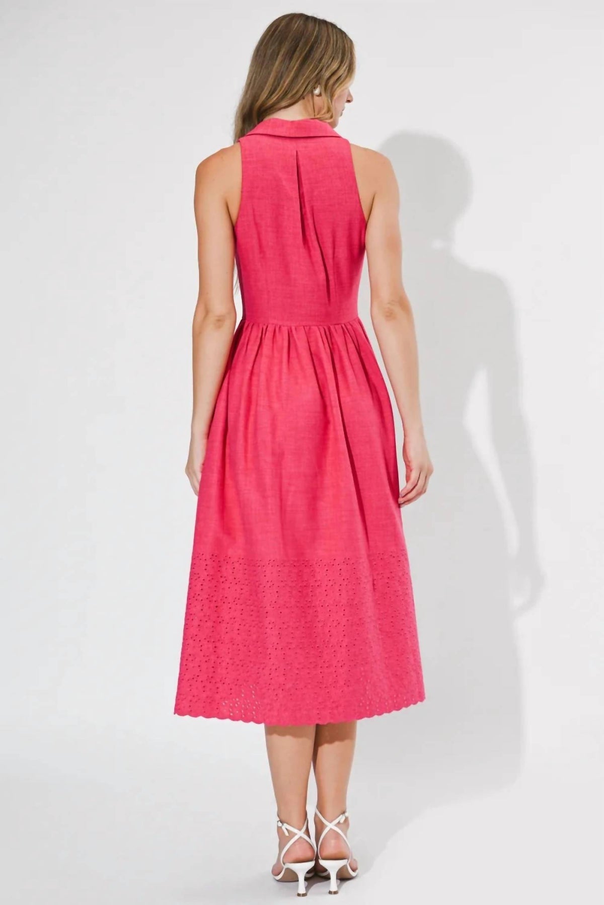 Adelyn Rae - Anastatia Embroidered Halter Midi Dress