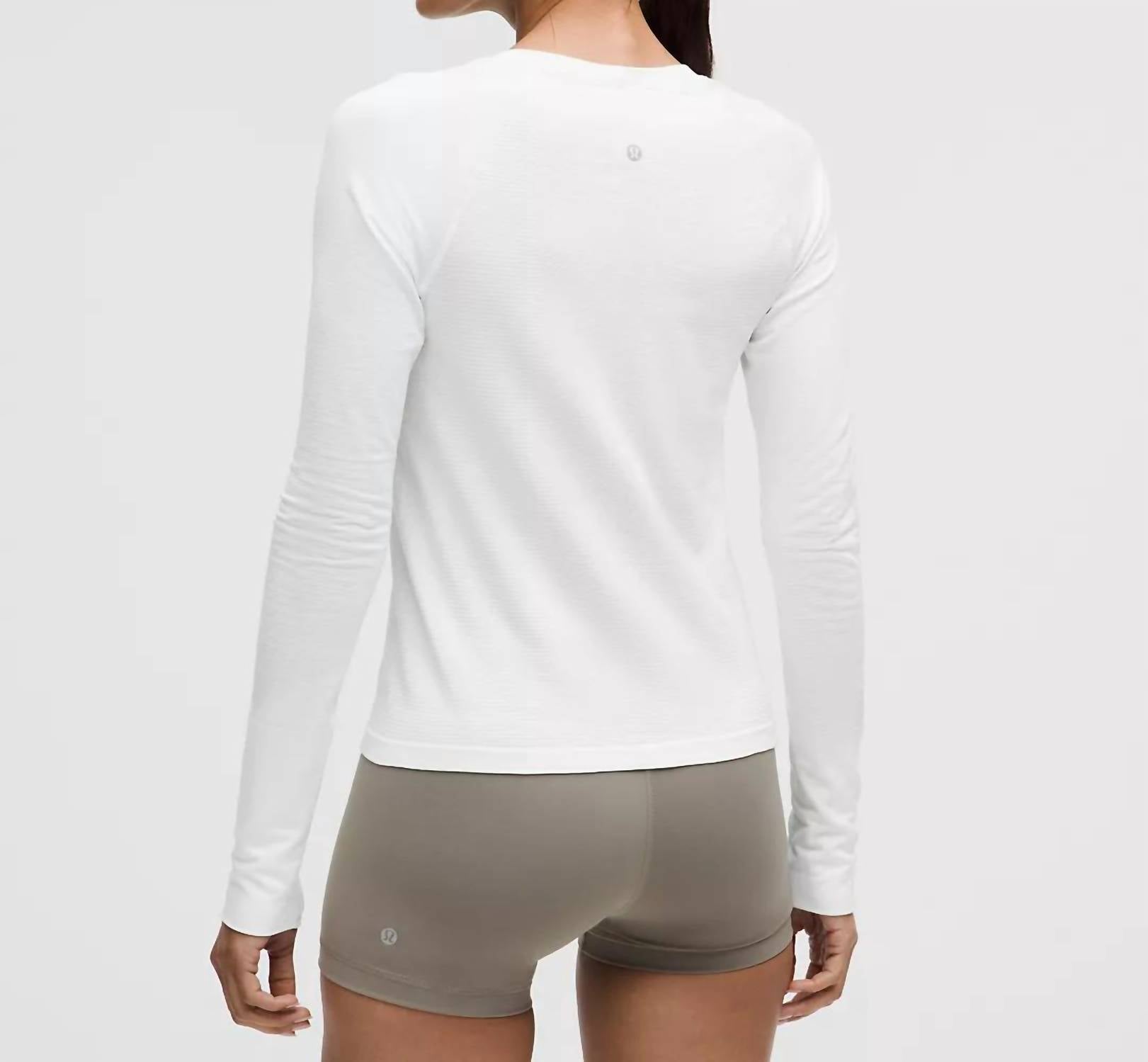 lululemon Swiftly Tech Long Sleeve 2.0 Race Length Top in white white - women's long sleeve top - detail view
