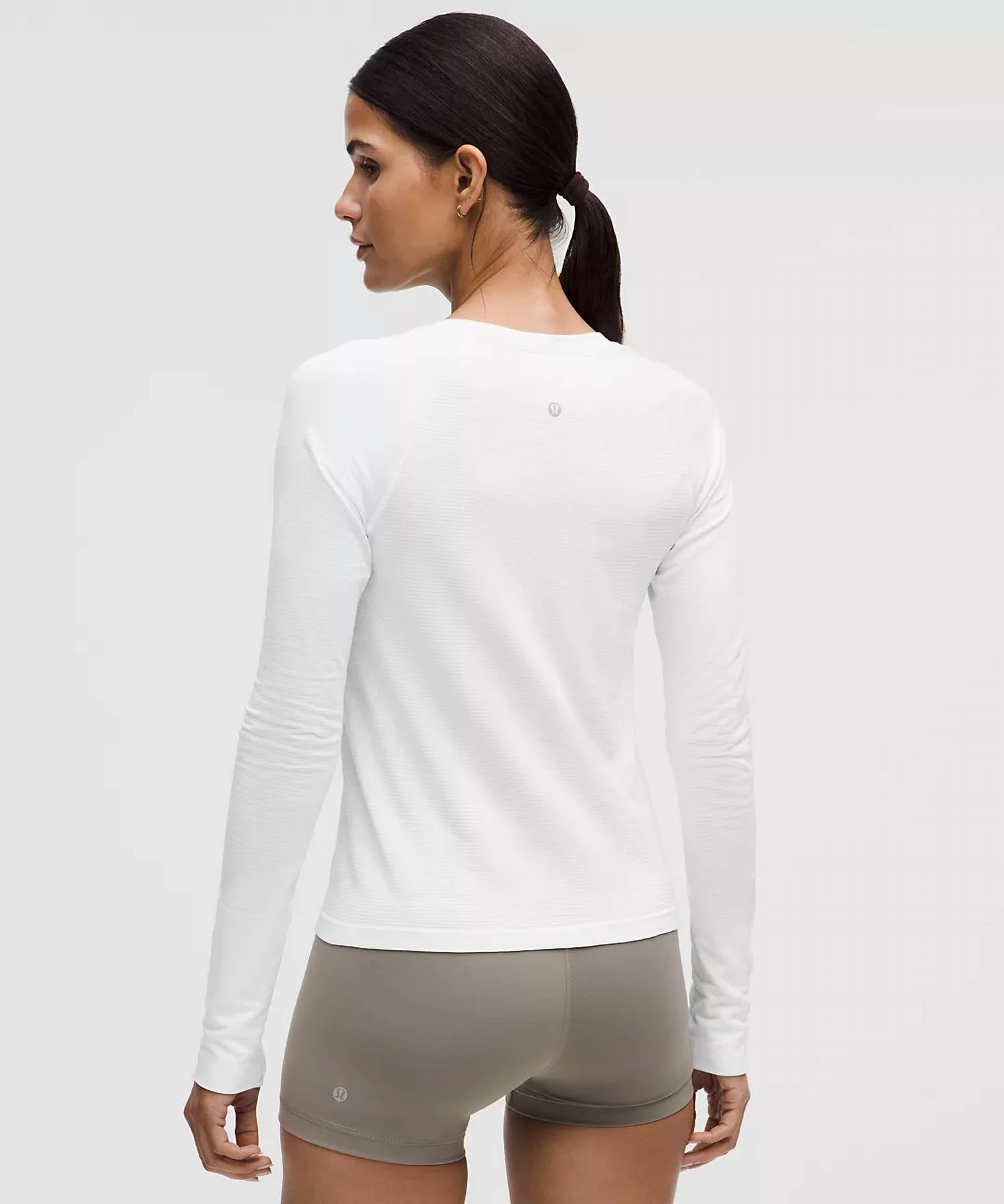 lululemon Swiftly Tech Long Sleeve 2.0 Race Length Top in white white - women's long sleeve top - alternate view