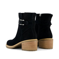 TOMS Women's Hailey Buckle Boot in black suede - women's shoe - alternate view