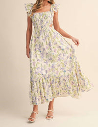 Klesis - Flower Frill Maxi Dress