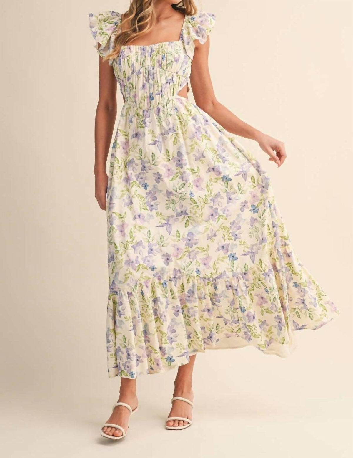 Klesis - Flower Frill Maxi Dress