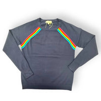 J. Society - Women's Crew Sweater With Rainbow Stripe