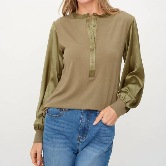 Six/Fifty - Janie Ribbed Satin Sleeve Top