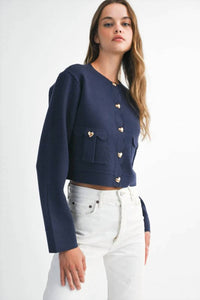 Mable - Knit Jacket With Scallop Edge