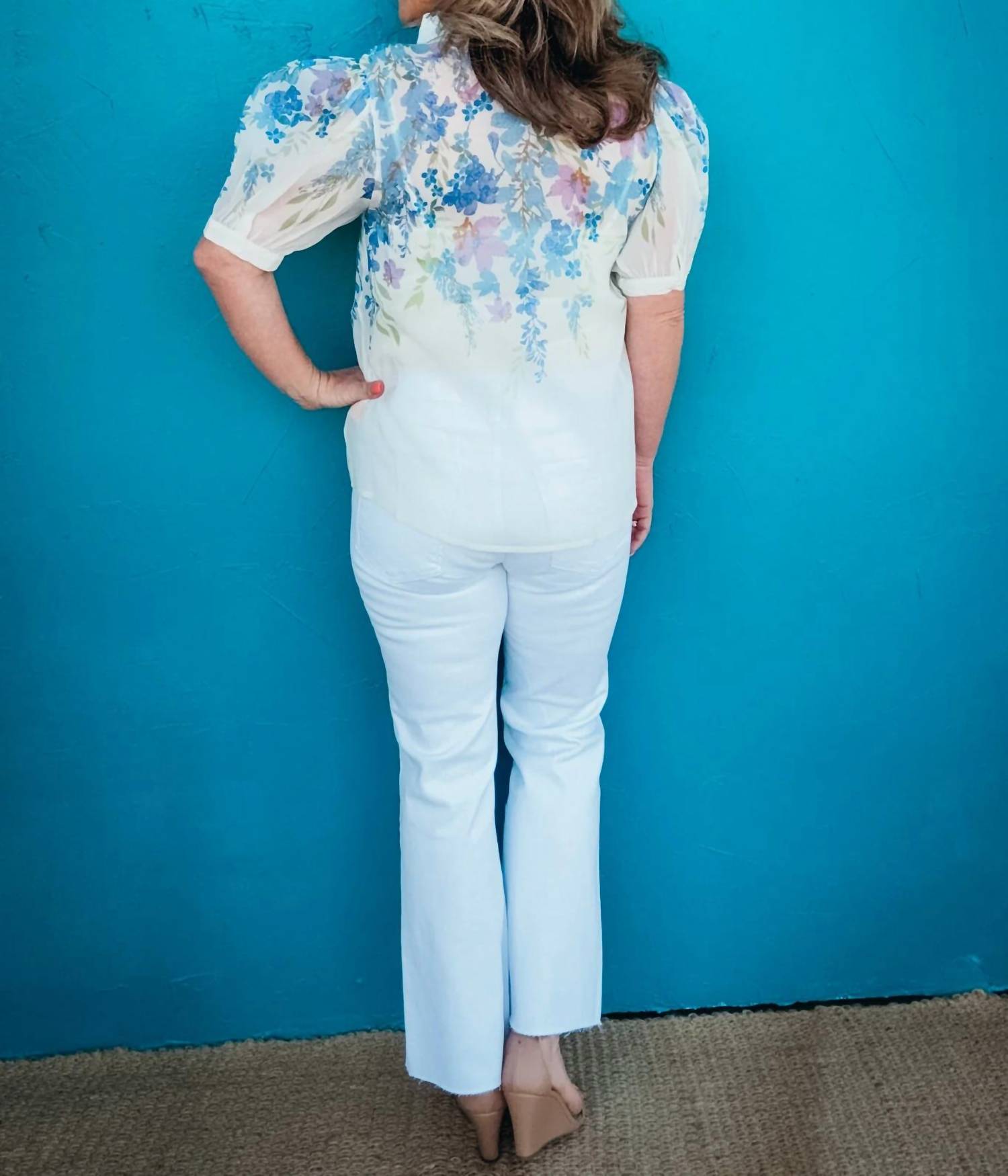 Flying Tomato - Charlotte Printed Chiffon Blouse