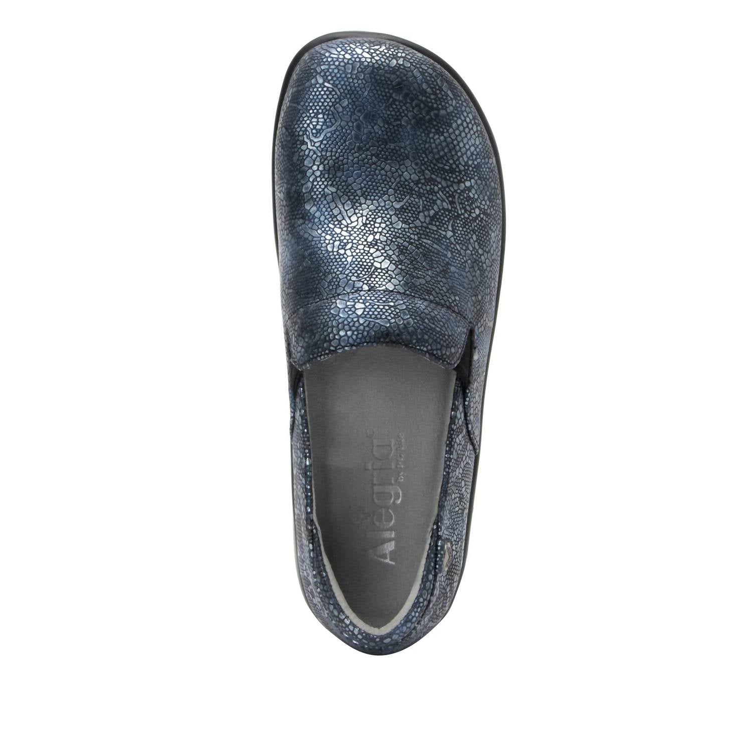 Alegria Women's Keli Slip On Leather Shoes in pewter lace - women's shoe - alternate view