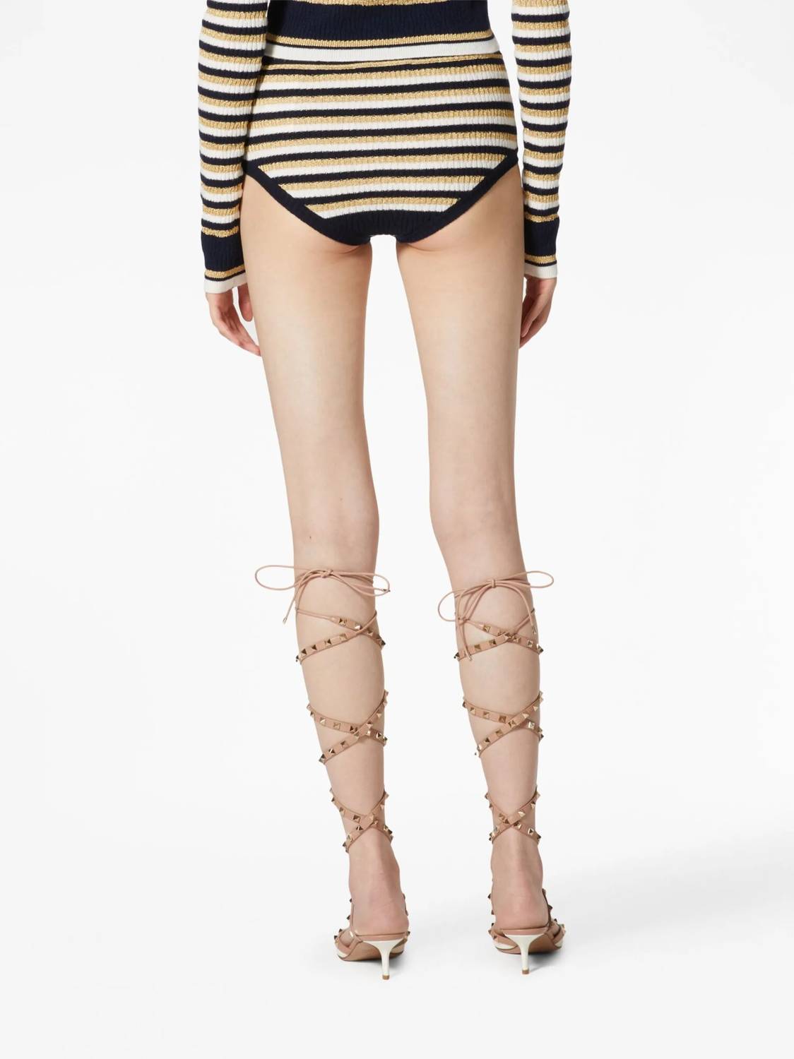Valentino - Striped Lurex Mini Shorts