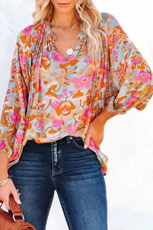 Selina - Retro Print Blouse