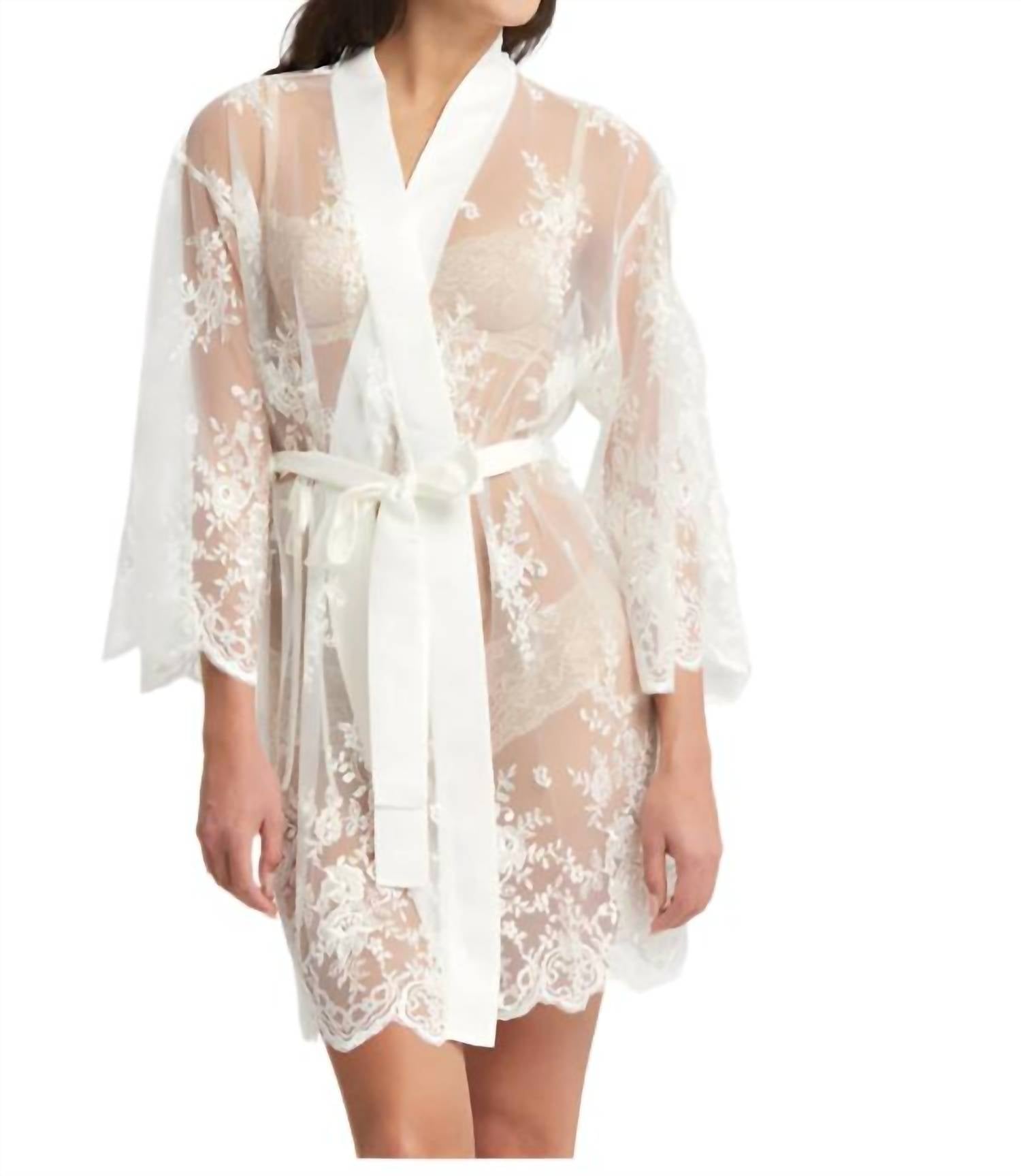 Rya Collection Darling Lace Cover Up Robe in ivory - women's intimate - alternate view