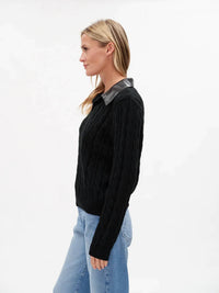 Six/Fifty - Chiara V-Neck Cable Knit Top