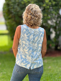 Charlie B - Printed Back Button Blouse