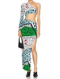 Norma Kamali - One Sleeve Shane Wide Slit Gown