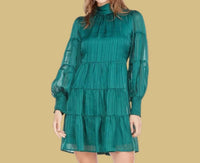 Joy Joy - Tie Neck Tiered Dress