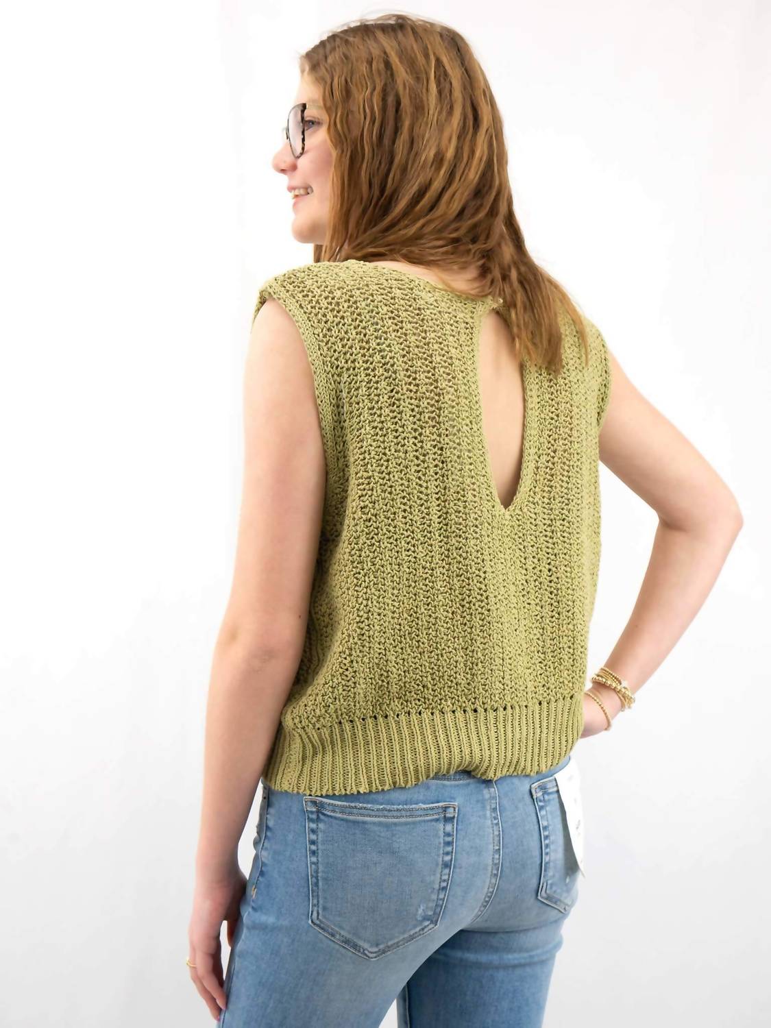 By Together - Knit Sheer Sleeveless Vest Style Top