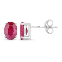 Diana M Jewels - Women's Oval Natural Ruby Stud Earrings (1.70 Ct) - Classic