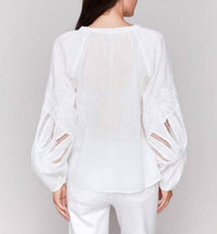Charlie B - Embroidery Button-front Blouse