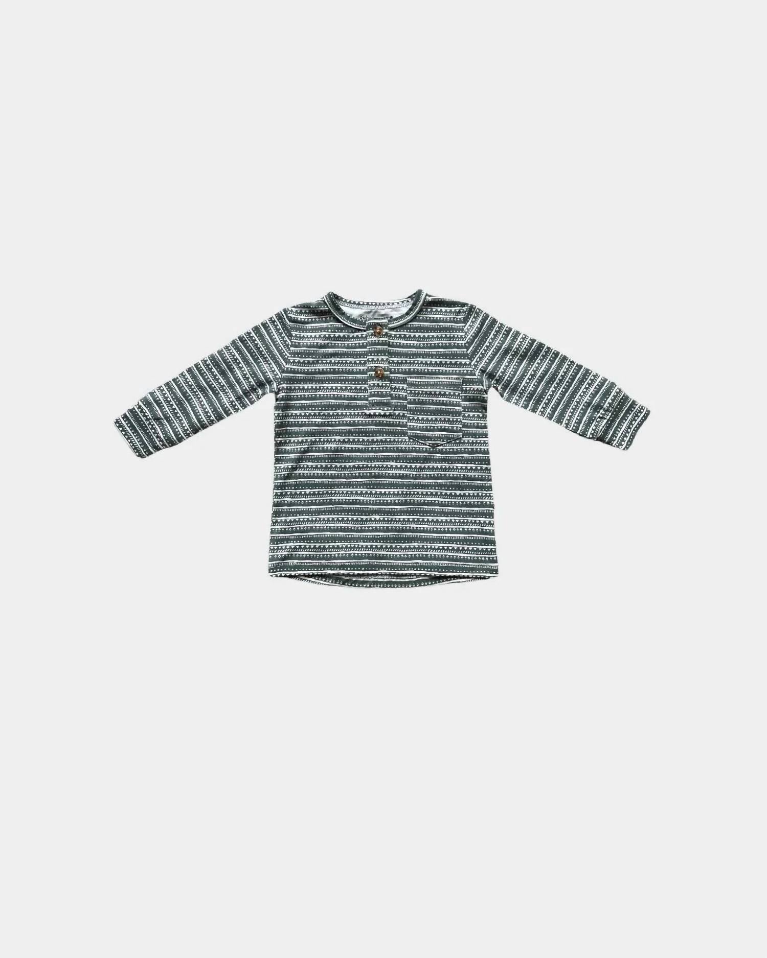 babysprouts Kid's Bamboo Henley Sweater in pine - kids' sweater