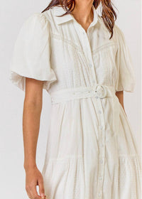 Lalavon - Frankie Button Down Tiered Midi Dress