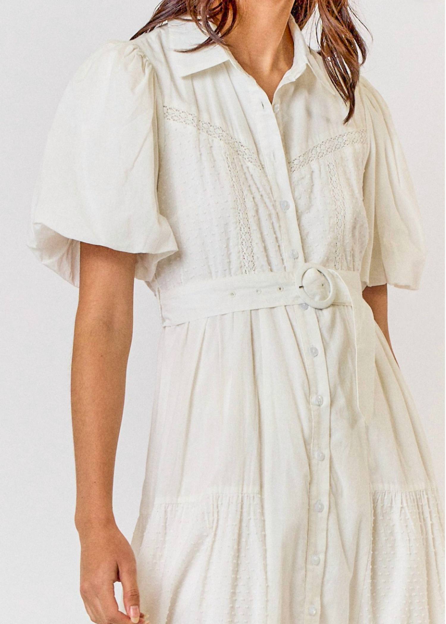 Lalavon - Frankie Button Down Tiered Midi Dress