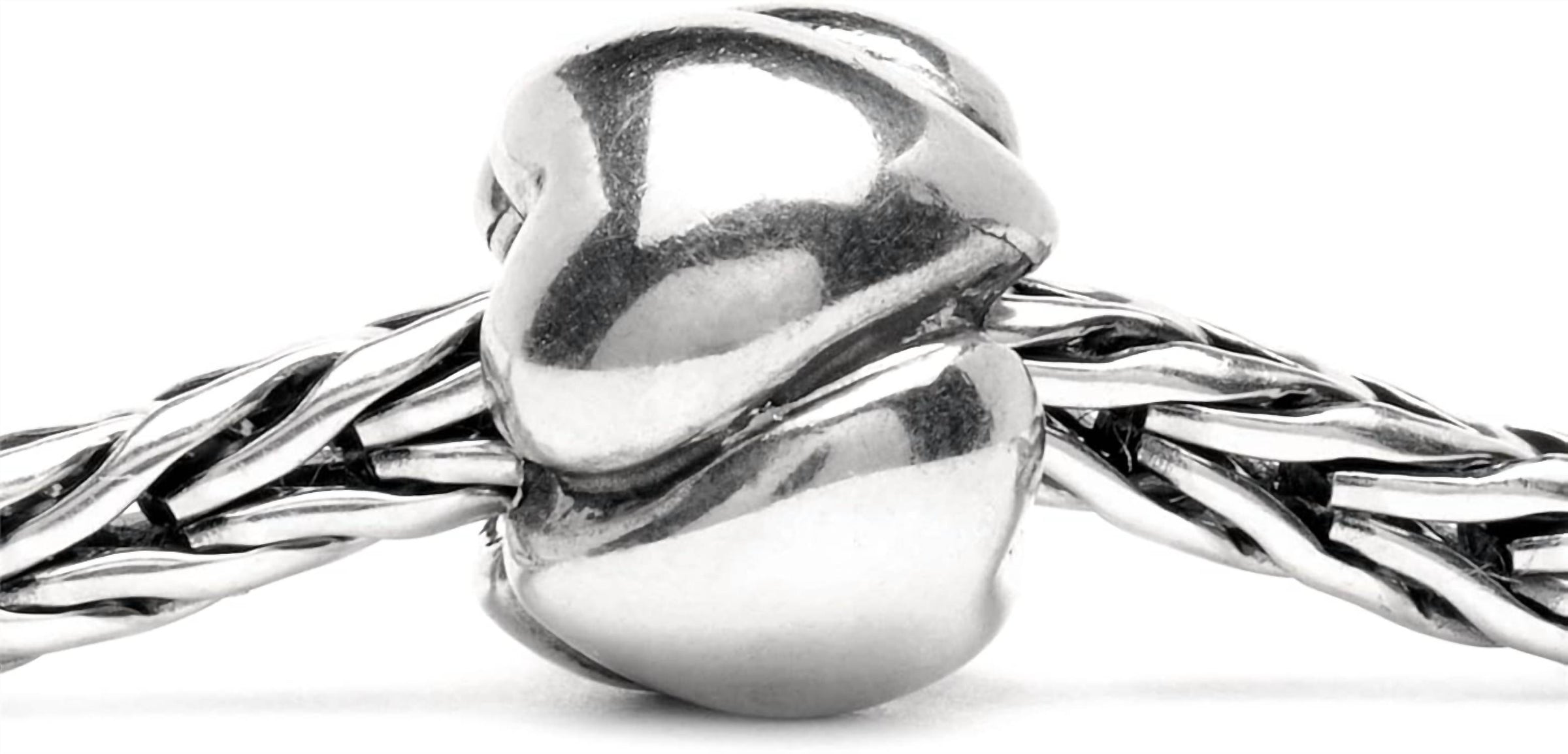 Trollbeads Women's Hearts Small Bead Charm in silver - women's accessory - detail view
